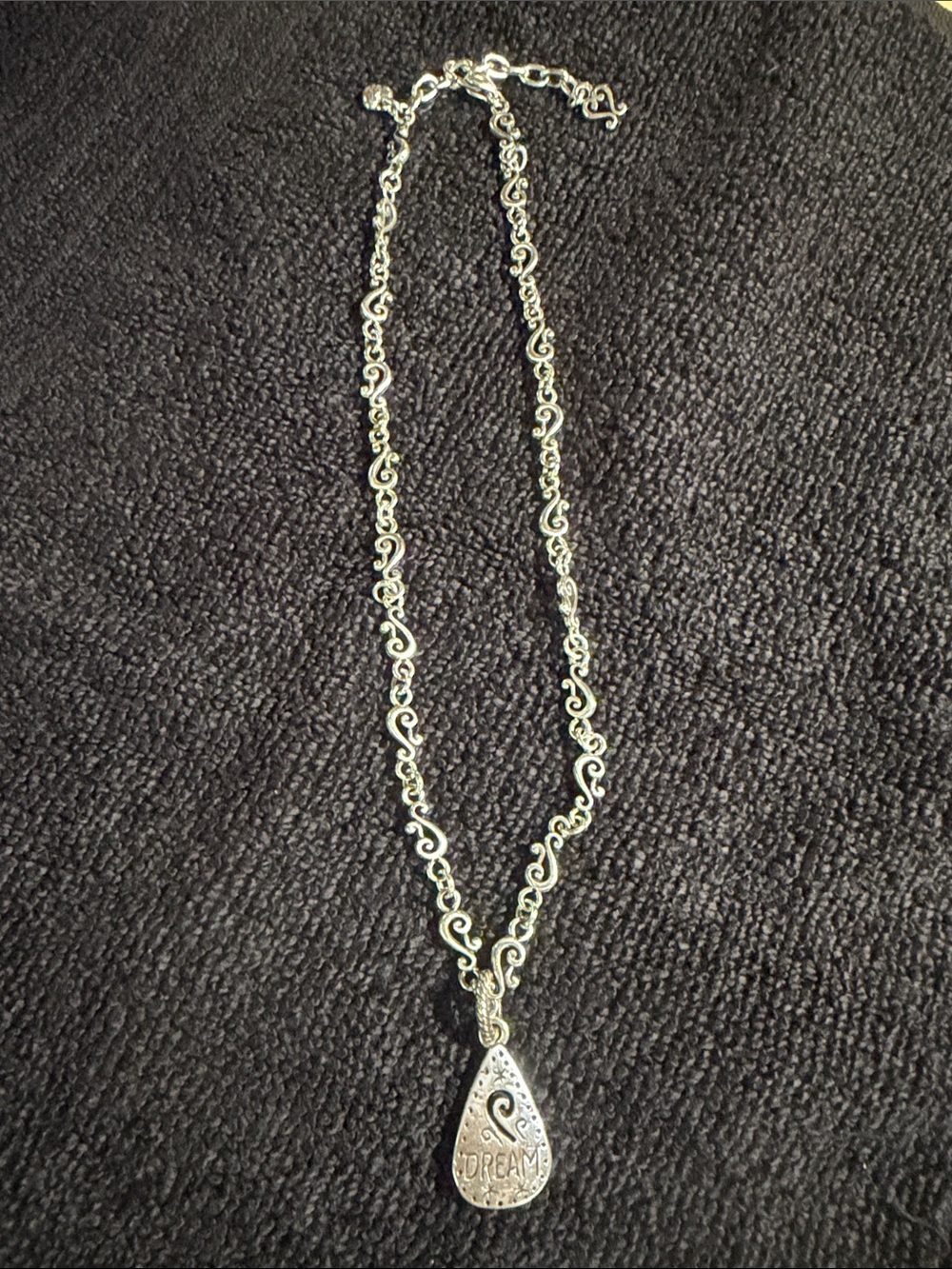 Brighton Silver-Tone Teardrop 'Dream' Pendant Necklace